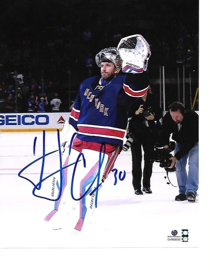Henrik Lundqvist New York Rangers Autographed 8x10 Photo w/GA coa