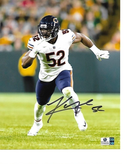 Khalil Mack Chicago Bears Autographed 8x10 In Action Photo w/GA coa