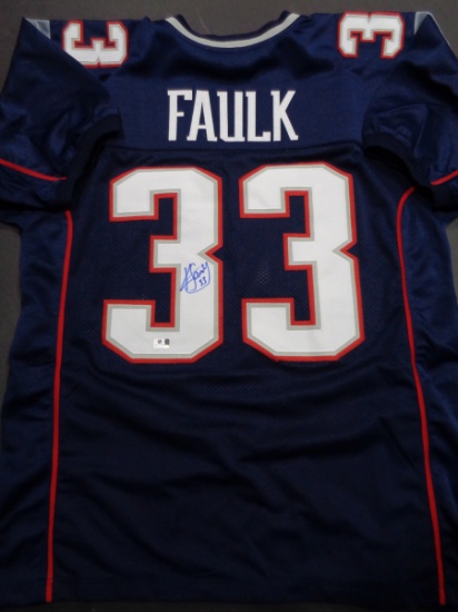 Kevin Faulk New England Patriots Autographed Custom Blue Jersey w/GA coa