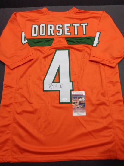 Phillip Dorsett Miami Hurricane Autographed Custom Orange Jersey w/JSA W & Full Time coa