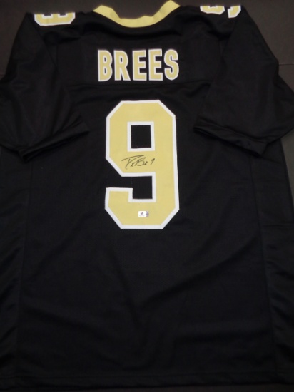 Drew Brees New Orleans Saints Autographed Custom Black Style Jersey w/GA coa