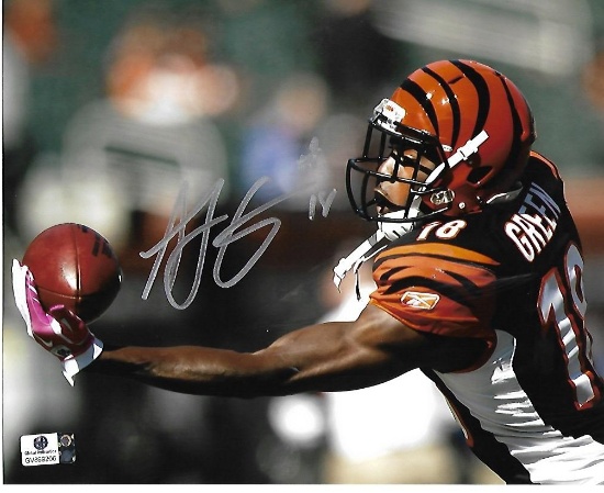 A.J. Green Cincinnati Bengals Autographed 8x10 1 Handed Photo w/GA coa