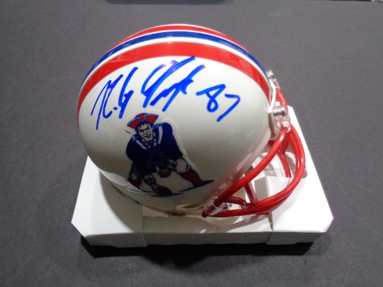 Rob Gronkowski New England Patriots Autographed Riddell Throwback Mini Helmet w/GA coa