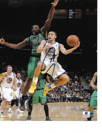 Stephen Curry Golden State Warriors Autographed 8x10 Vs. Celtics Photo w/GA coa