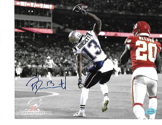 Phillip Dorsett New England Patriots Autographed 8x10 TD Photo w/ Exclusive Full Time coa