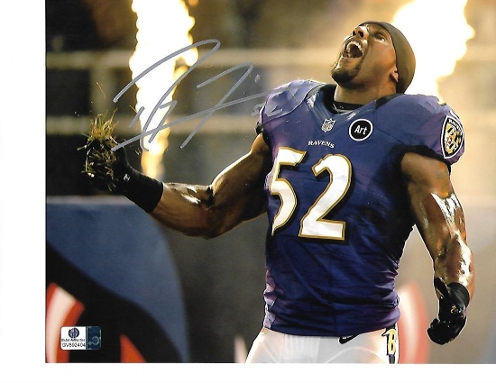Ray Lewis Baltimore Ravens Autographed 8x10 SCREAM Photo w/GA coa