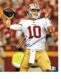 Jimmy Garoppolo San Francisco 49ers Autographed 8x10 Road White Photo w/GA coa