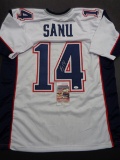 Mohamed Sanu Sr. New England Patriots Autographed Custom White Jersey w/JSA W & Full Time coa