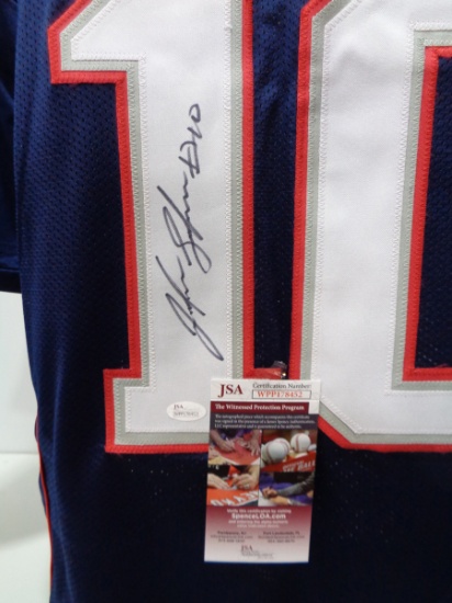 Josh Gordon New England Patriots Autographed Custom Blue Jersey w/JSA W coa