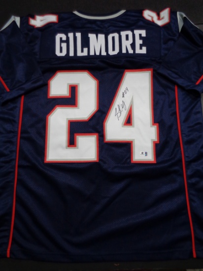 Stephon Gilmore New England Patriots Autographed Custom Blue Jersey w/GA coa