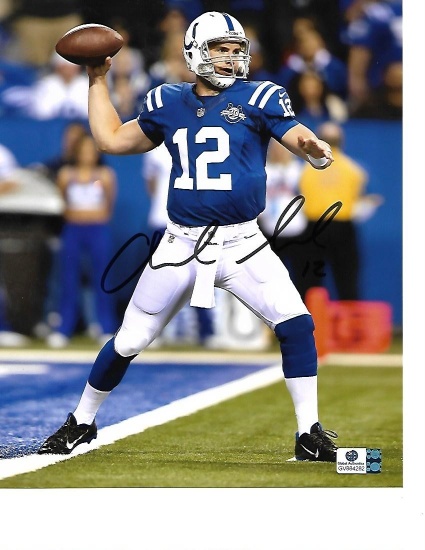 Andrew Luck Indanapolis Colts Autographed 8x10 Throwing Photo w/GA coa