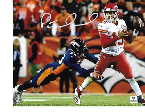 Patrick Mahomes Kansas City Chiefs Autographed 8x10 Under Pressure Photo w/GA coa