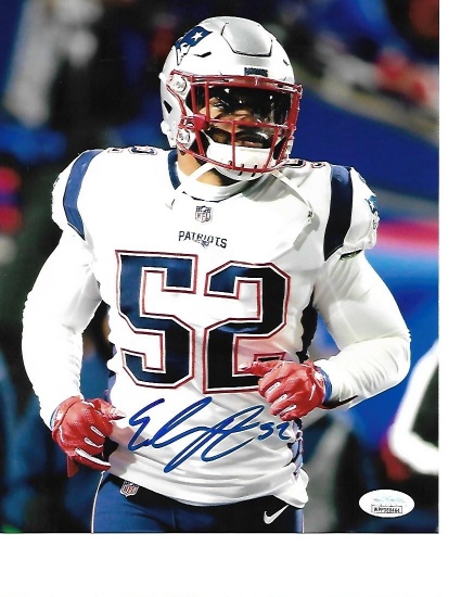 Elandon Roberts New England Patriots Autographed 8x10 Running Photo w/JSA W coa