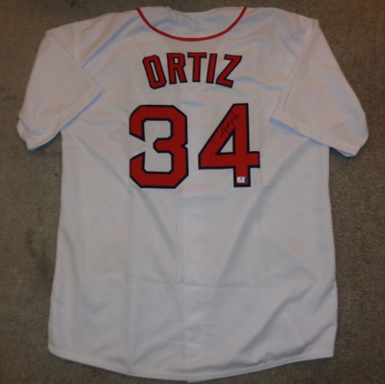 David Ortiz Boston Red Sox Autographed Custom White Jersey w/GA coa