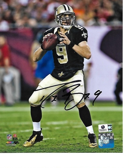 Drew Brees New Orleans Saints Autographed 8x10 Passing Cover Photo w/GA coa