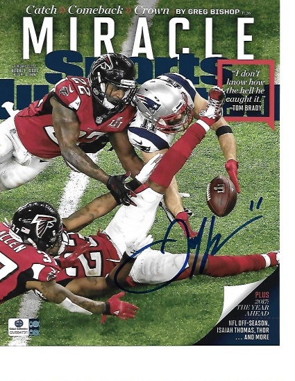 Julian Edelman New England Patriots Autographed 8x10 SI MIRACLE Cover Photo w/GA coa