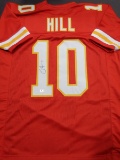 Tyreek Hill Kansas City Chiefs Autographed Custom Red Style Jersey w/GA coa