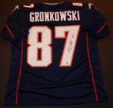 Rob Gronkowski New England Patriots Autographed Custom Blue Style Jersey w/GA coa