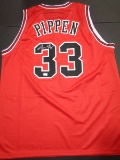 Scottie Pippen Chicago Bulls Autographed Custom Red Style Jersey w/GA coa