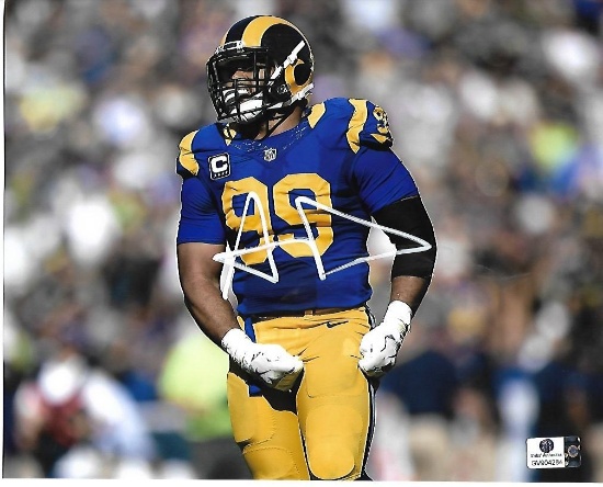 Aaron Donald Los Angeles Rams Autographed 8x10 Blue Photo w/GA coa