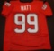 J.J. Watt Houston Texans Autographed Custom Red Football Style Jersey w/GA coa