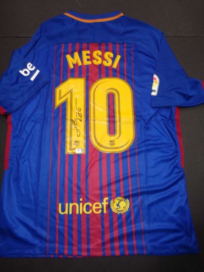Lionel Messi F.C. Barcelona Autographed Nike Blue/Red Soccer Jersey w/GA coa
