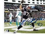 Rob Gronkowski New England Patriots Autographed 8x10 Spike vs Dolphins Photo w/GA coa