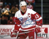 Steve Yzerman Detroit Red Wings Autographed 8x10 with Puck Photo w/ GA coa