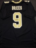 Drew Brees New Orleans Saints Autographed Custom Black Football Style Jersey w/GA coa