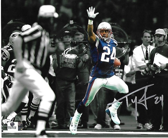 Ty Law New England Patriots Autographed 8x10 Photo w/GA coa
