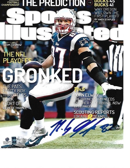 Rob Gronkowski New England Patriots Autographed 8x10 SI GRONKED Cover Photo w/GA coa
