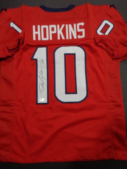DeAndre Hopkins Houston Texans Autographed Custom Red Football Style Jersey w/GA coa