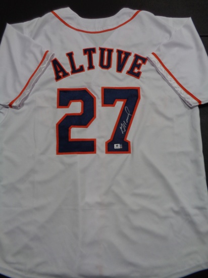 Jose Altuve Houston Astros Autographed Custom White Baseball Style Jersey w/GA coa