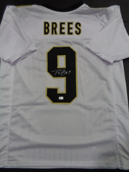 Drew Brees New Orleans Saints Autographed Custom White Football Style Jersey w/GA coa