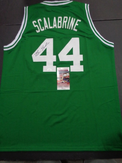 Brian Scalabrine Boston Celtics Autographed Home Green Basketball Style Jersey w/JSA W coa