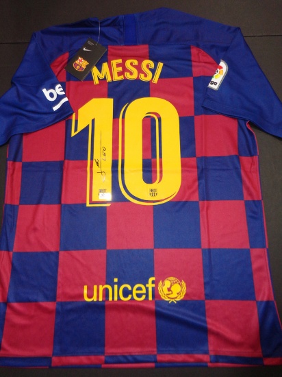 Lionel Messi F.C. Barcelona Autographed Nike Blue/Red Soccer Jersey w/GA coa