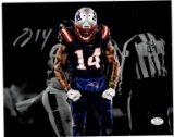 Mohamed Sanu Sr. New England Patriots Autographed 8x10 Color Rush Spotlite Photo w/Full Time coa