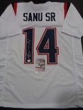 Mohamed Sanu Sr. New England Patriots Autographed Custom 2020 White Style Jersey w/JSA W coa