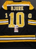 Anders Bjork Boston Bruins Autographed Custom Road Black Hockey Style Jersey w/JSA W coa