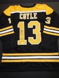 Charlie Coyle Boston Bruins Autographed Custom Home Black Hockey Style Jersey w/JSA W coa