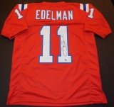 Julian Edelman New England Patriots Autographed Custom Red Football Style Jersey w/GA coa