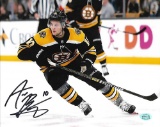 Anders Bjork Boston Bruins Autographed 8x10 Black Landscape Photo w/Full Time coa