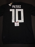 Lionel Messi Argentina National Autographed Adidas Black 2018 Soccer Jersey w/GA coa