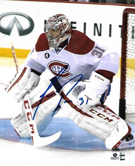 Carey Price Montreal Canadiens Autographed 8x10 In goal Photo w/ GA coa
