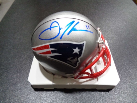 Julian Edelman New England Patriots Autographed Riddell Mini Helmet w/GA coa