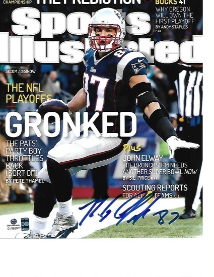 Rob Gronkowski New England Patriots Autographed 8x10 SI GRONKED Cover Photo w/GA coa