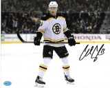 Charlie Coyle Boston Bruins Autographed 8x10 Road White Photo w/Full Time coa