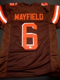 Baker Mayfield Cleveland Browns Autographed Custom Brown Football Style Jersey w/GA coa