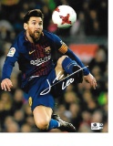 Lionel Messi F.C. Barcelona Autographed 8x10 Header Photo w/GA coa - RB4