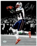 Mohamed Sanu Sr. New England Patriots Autographed 8x10 Spotlite Catch Photo w/Full Time coa